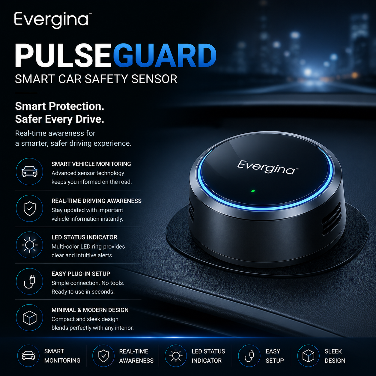 Evergina™ PulseGuard Smart Car Safety Sensor